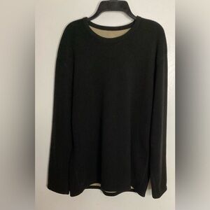 Classic Black Crewneck Sherpa Sweater L/XL